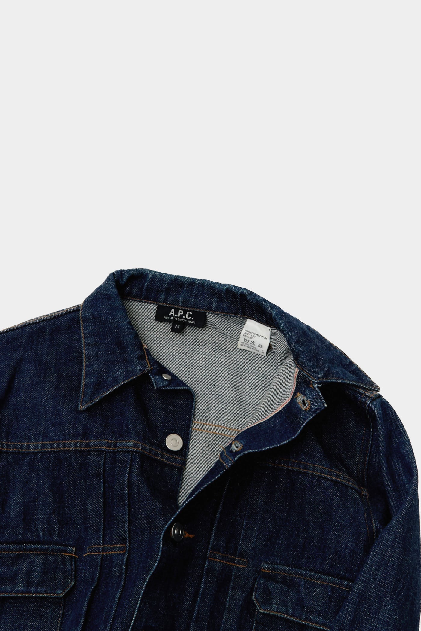 A.P.C デニムジャケット イーストバイウエスト期 セカンド型 濃紺 イーストバイウエスト期日本製 A.P.C. 2nd DENIM JACKET | Reben
