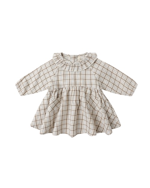 Quincy Mae(クインシーメイ) / 25aw SIMONE DRESS / BLUE PLAID / 12-18M・18-24M・2-3Y