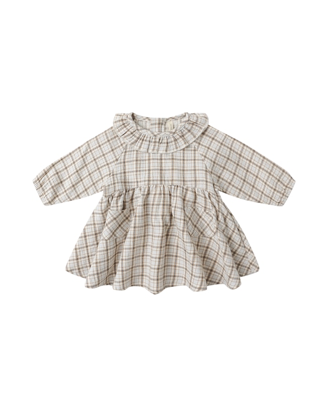 Quincy Mae(クインシーメイ) / 25aw SIMONE DRESS / BLUE PLAID / 12-18M・18-24M・2-3Y