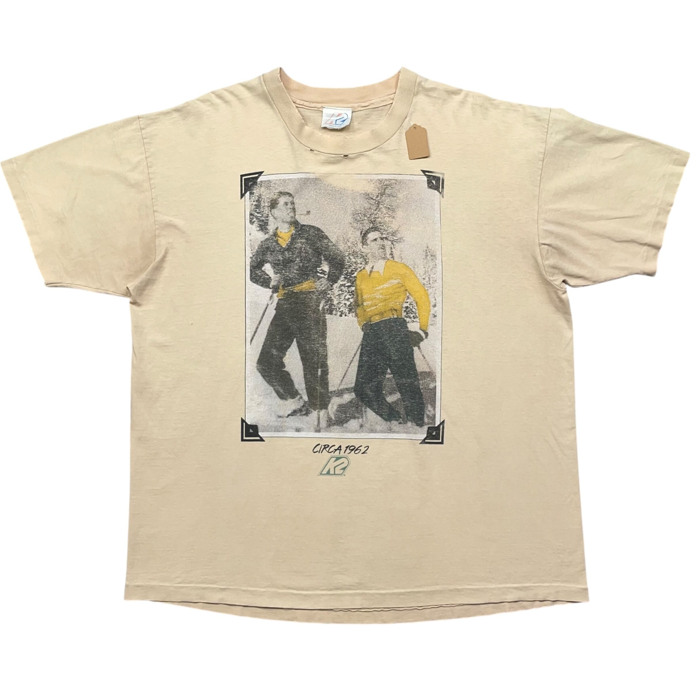 《XL》K2 Tシャツ スキーヤー フロントプリント シングルステッチ USA製 no.8235