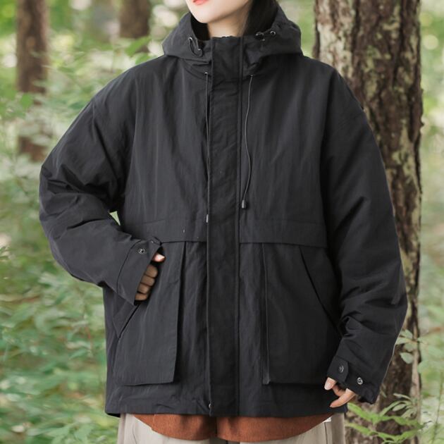 Hooded Oversized Jacket ‐3col‐ A0228