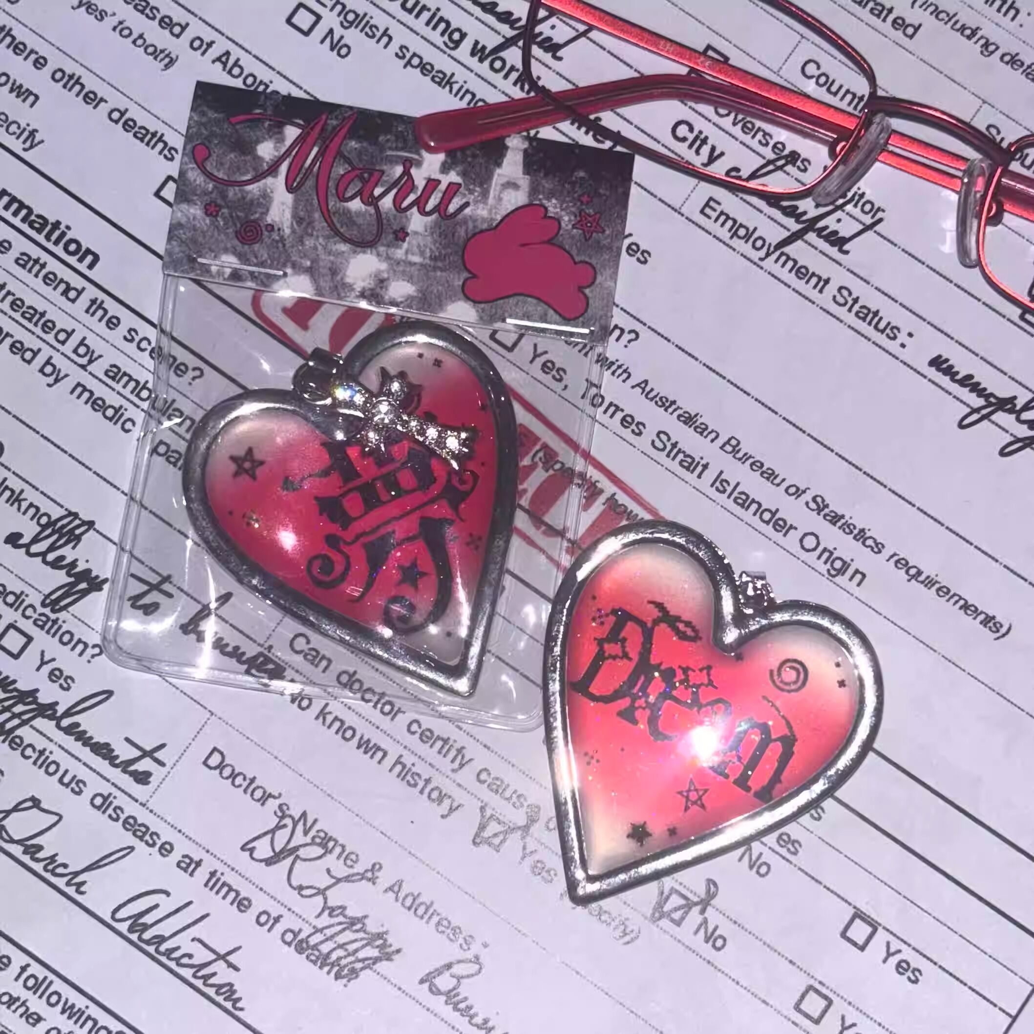 marumaruzip]トキメキハートネックレス【両面イラスト