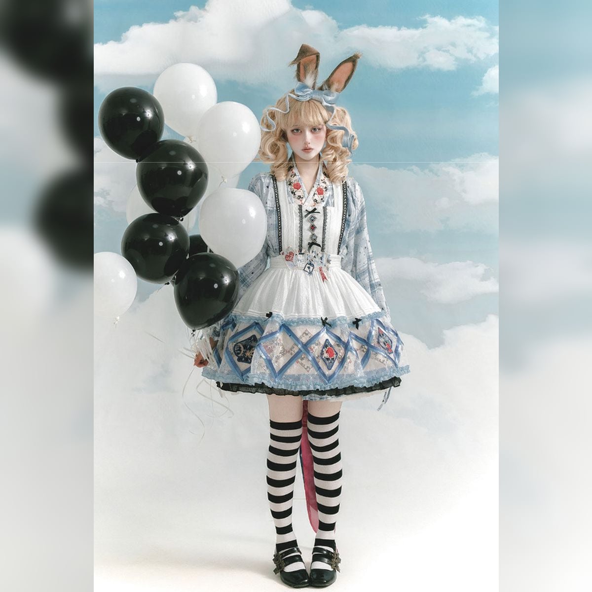 チャイナ風xアリス鏡の国トランプ刺繍のJSKセット | Maiden's Rêve