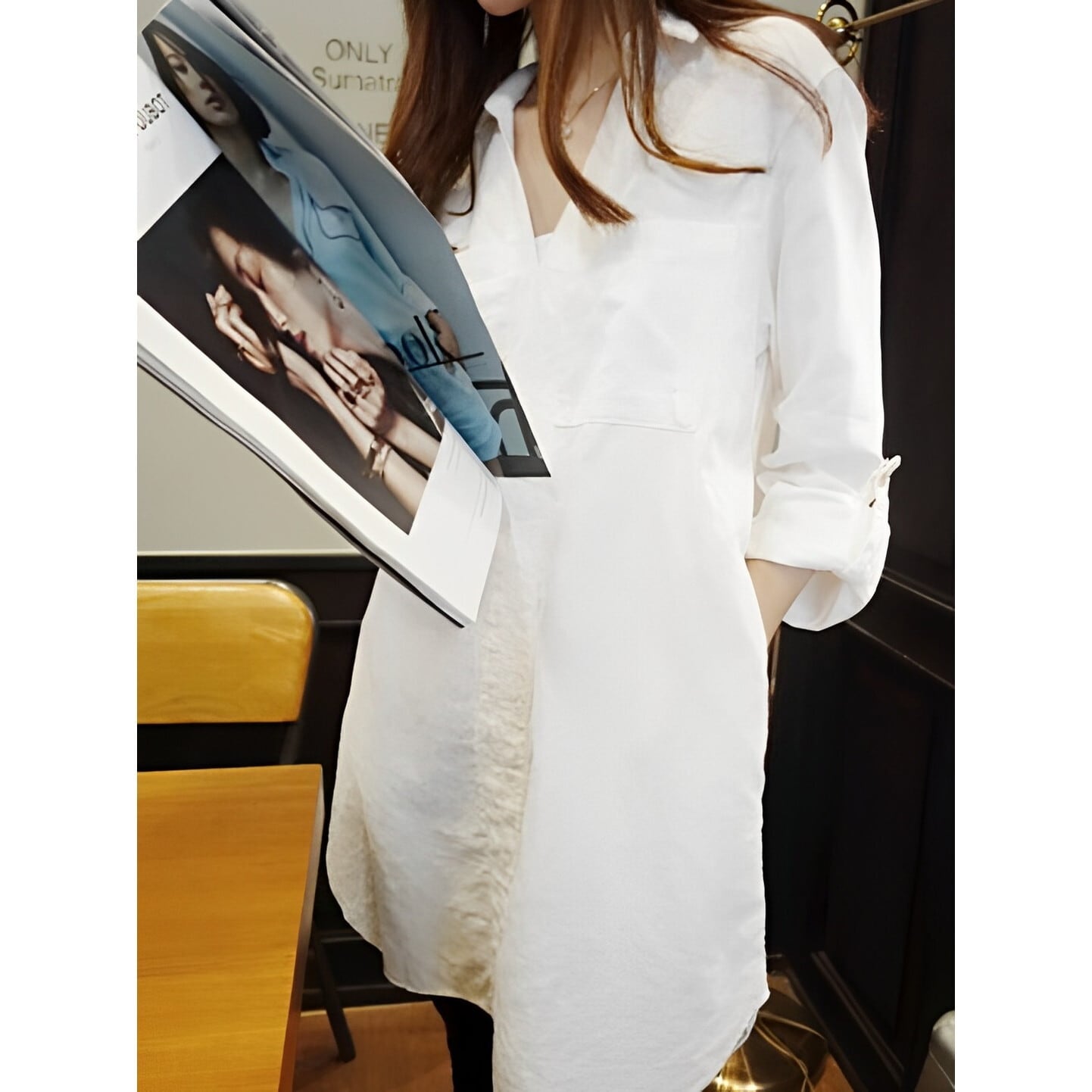 Vネック ロングシャツ RA1864 | RACOLOR ┃ロカラ