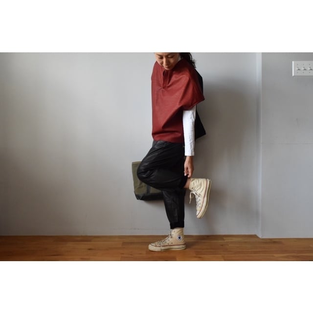 Simva123-0053-BK Leather Easy Pant Black | O'KEEFFE Online Store