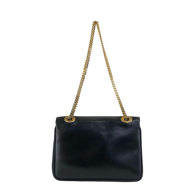 CELINE セリーヌ ショルダーバッグ ブラック ブラゾン レザー チェーン vintage ヴィンテージ オールド gpayic