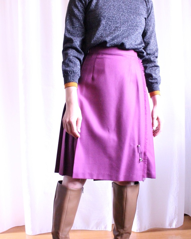 オニール　プリーツスカート　パープル【175】