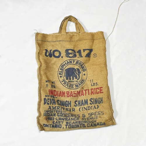 Vintage Elephant Brand Basmati Rice Jute Bag