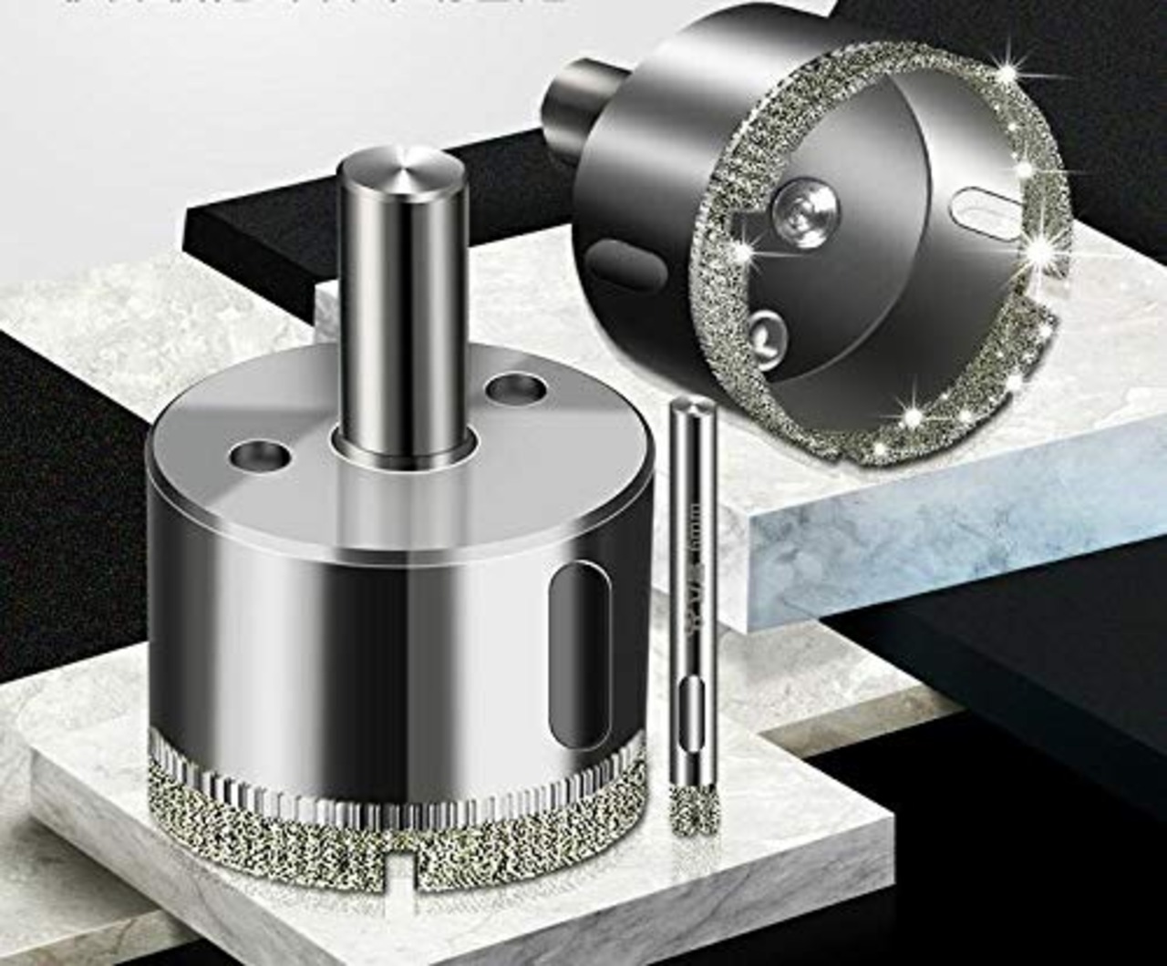 ダイヤモンドホールソー コアビット ガラス タイル 穴あけ 超硬 ホルソー セット 陶器 硝子 レンガ ライル 木材 大理石 ガラス 穴あけ 切削 工具 ドリルビット (10本)