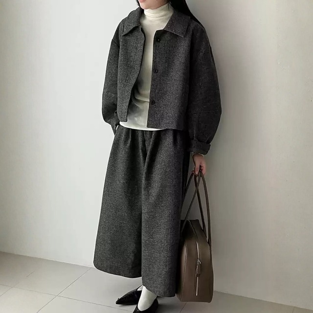 ジャケット＆ワイドレッグパンツ セットアップ　　12090