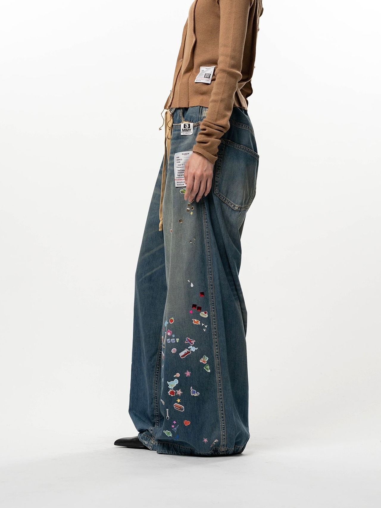 【26AW】Maison MIHARA YASUHIRO ミハラヤスヒロ / デニム / Kids Sticker Printed Wide Denim Pants - 3