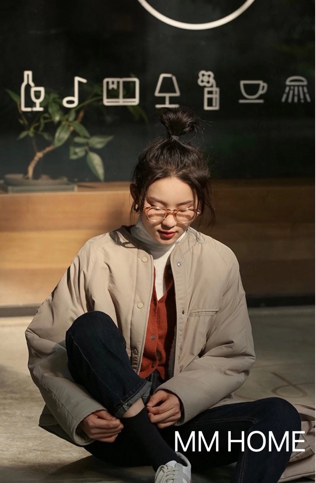 ノーカラー　裏ボアショートジャケット　AJ42441-6660