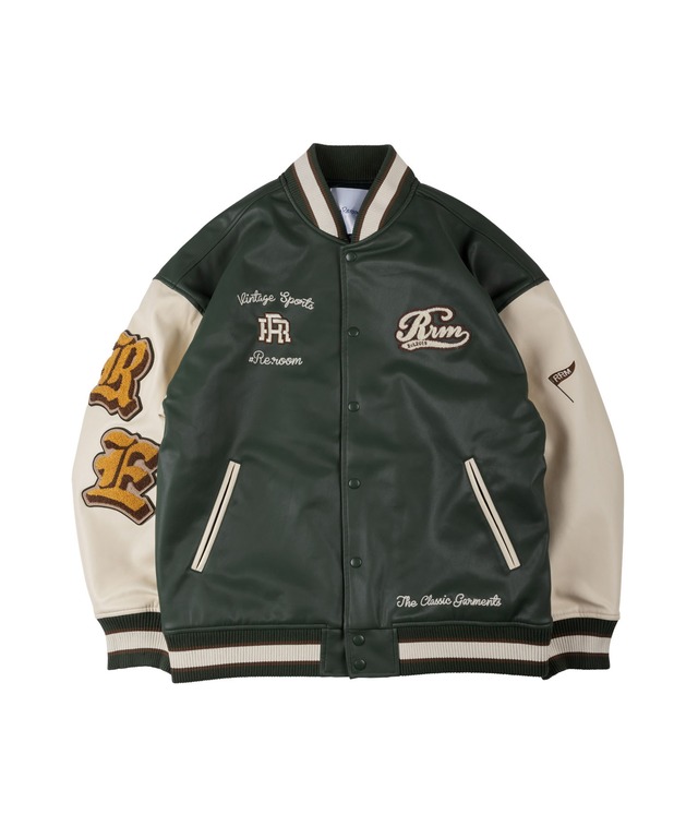 【#Re:room】FAKE LEATHER STADIUM JACKET［REJ111］