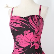 フラダンス 衣装 ワンピース ドレス ブラック系 CCファッション ハワイ製 CC Fashions ハワイアンプリント キャミソールドレス 花柄 植物柄 黒 ピンク フレア 裾フリル ダンス衣装 ハワイアンダンス レディース ピンク系 華やか 鮮やか かわいい おしゃれ 上品 大人っぽい フラ ハワイアン キャミワンピ キャミソールワンピ ボタニカル柄リゾート フラプリント 鮮やかカラー ブラック 花と葉柄 トロピカル フレアスカート Aライン ふんわりスカート パーティー衣装 舞台衣装 発表会