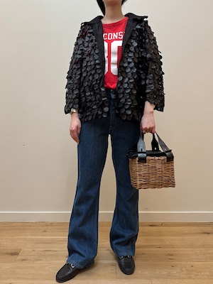 BL2-3 USED CIRCLE BLOUSE -BLACK-