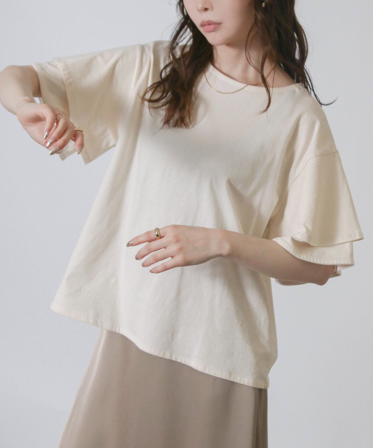 フレアスリーブトップス
