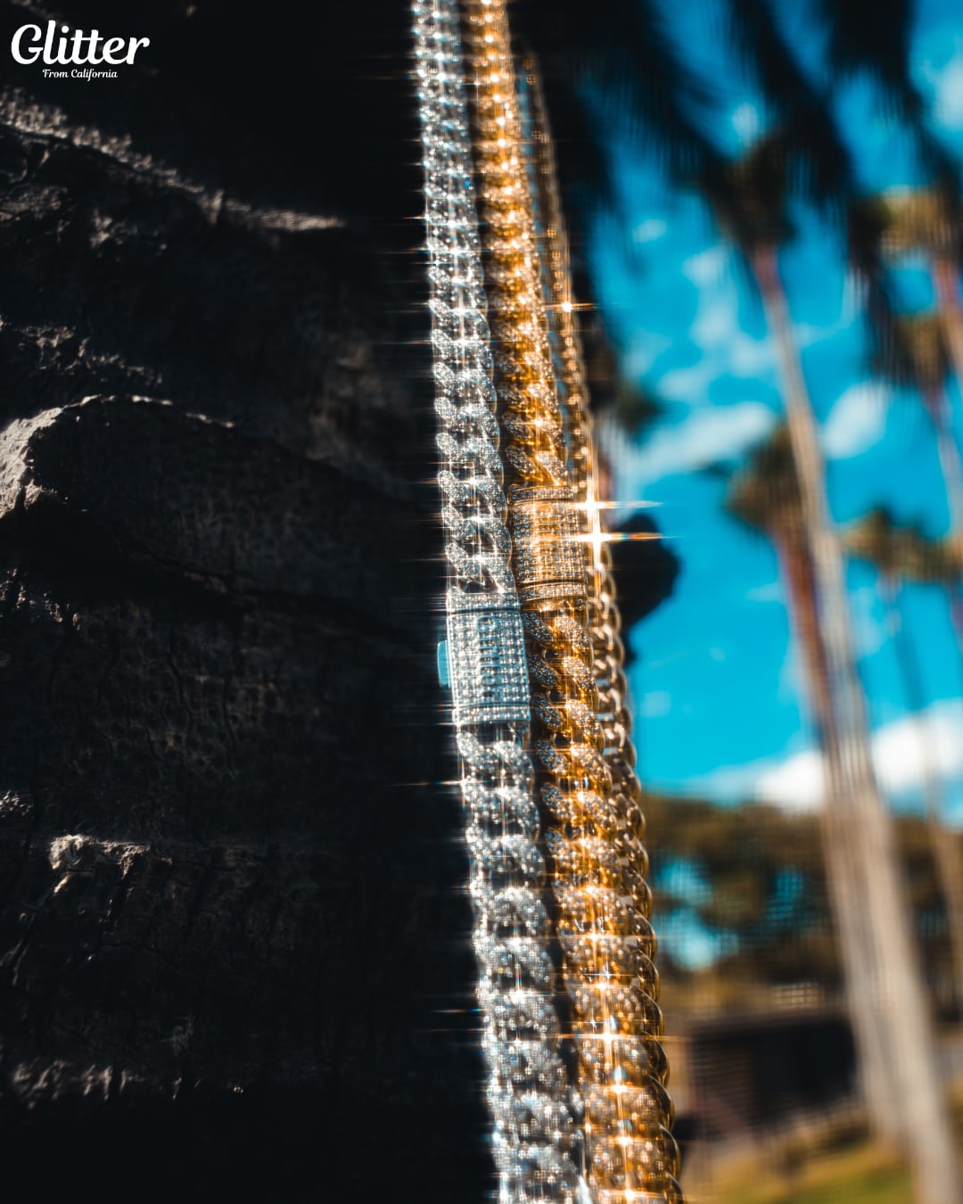 Iced Out Cuban Chain 【8.5mm】 | Glitter Iced Out Cuban Chain 【8.5mm】 | Glitter