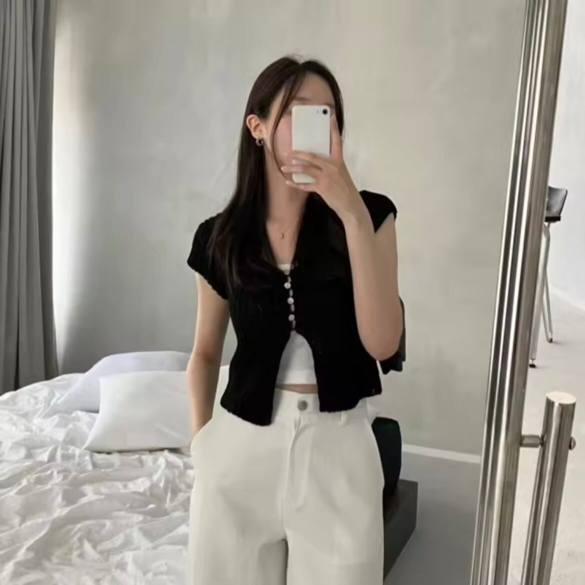 summer knit short sleeve tops