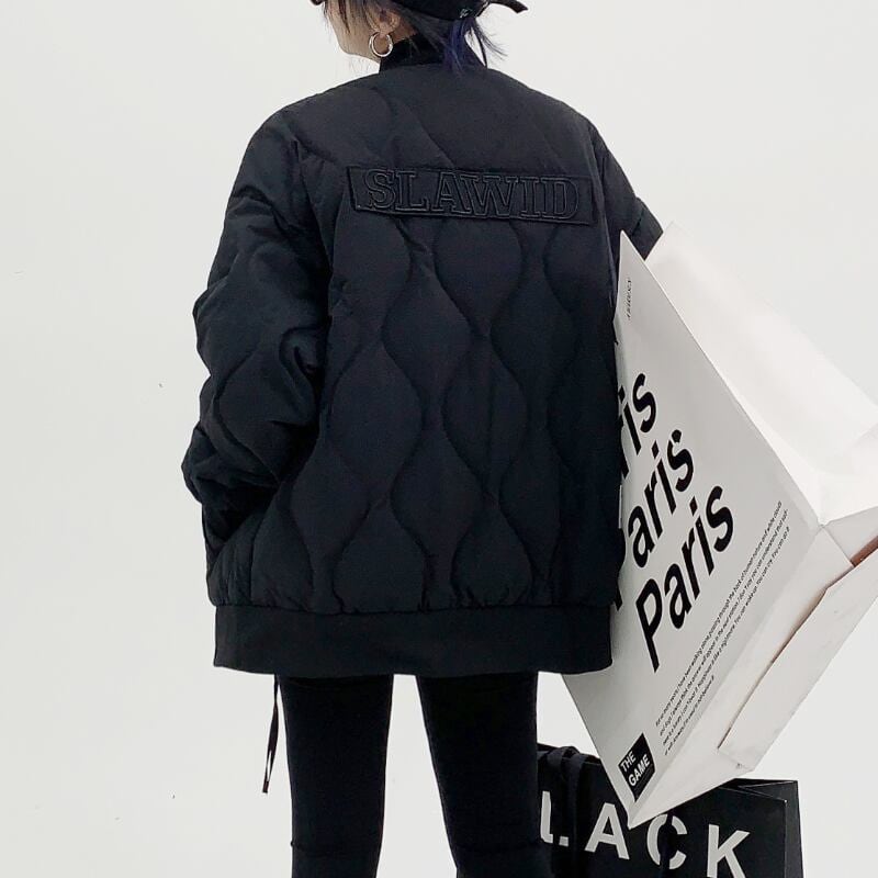 キルティング中綿ビッグブルゾン◆2col L00432