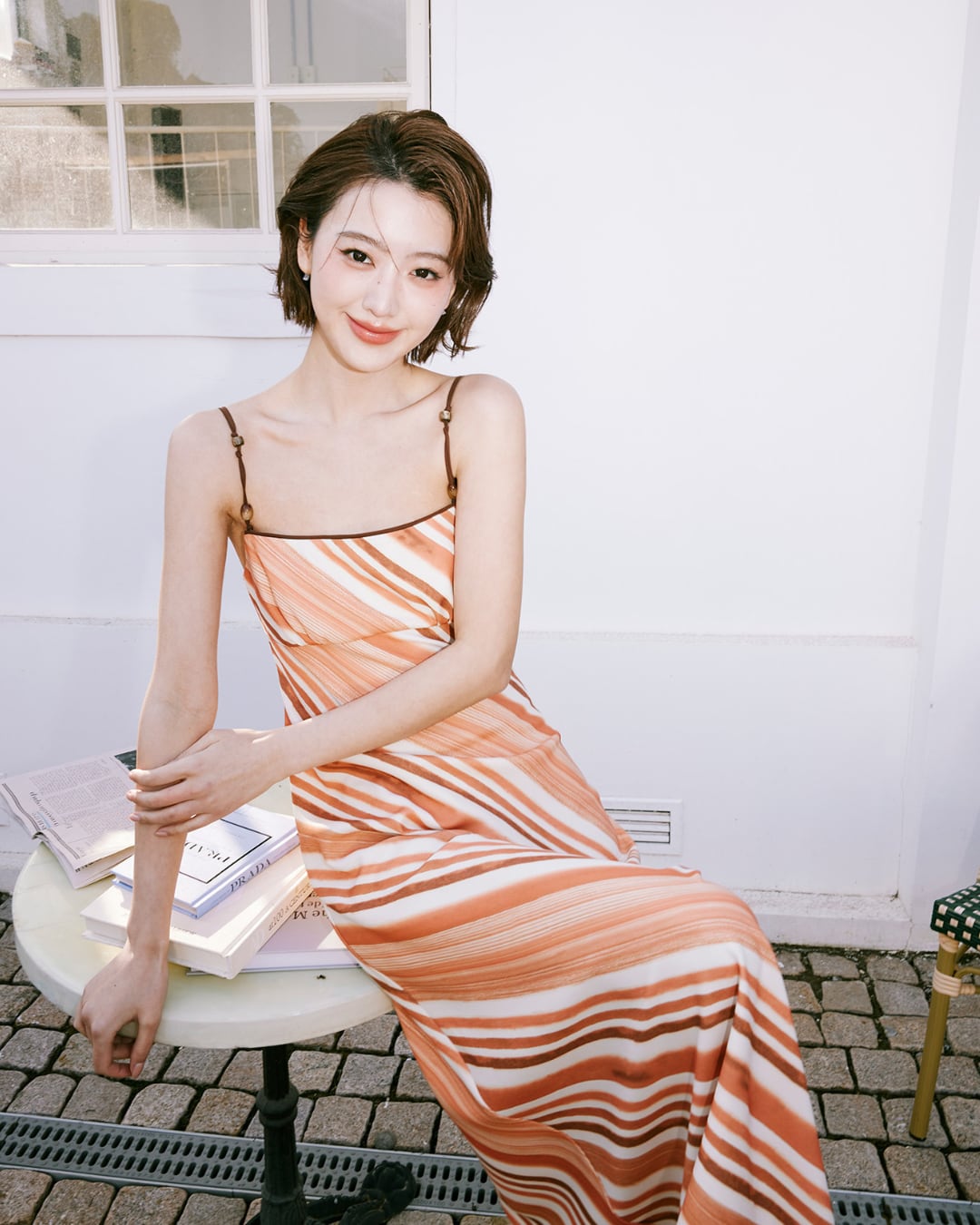 ストライプキャミソールロングワンピース S26161