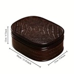 竹編み 収納ボックス  竹籠 自然素材バスケット  収納箱 小物入れ 茶道具 楕円形