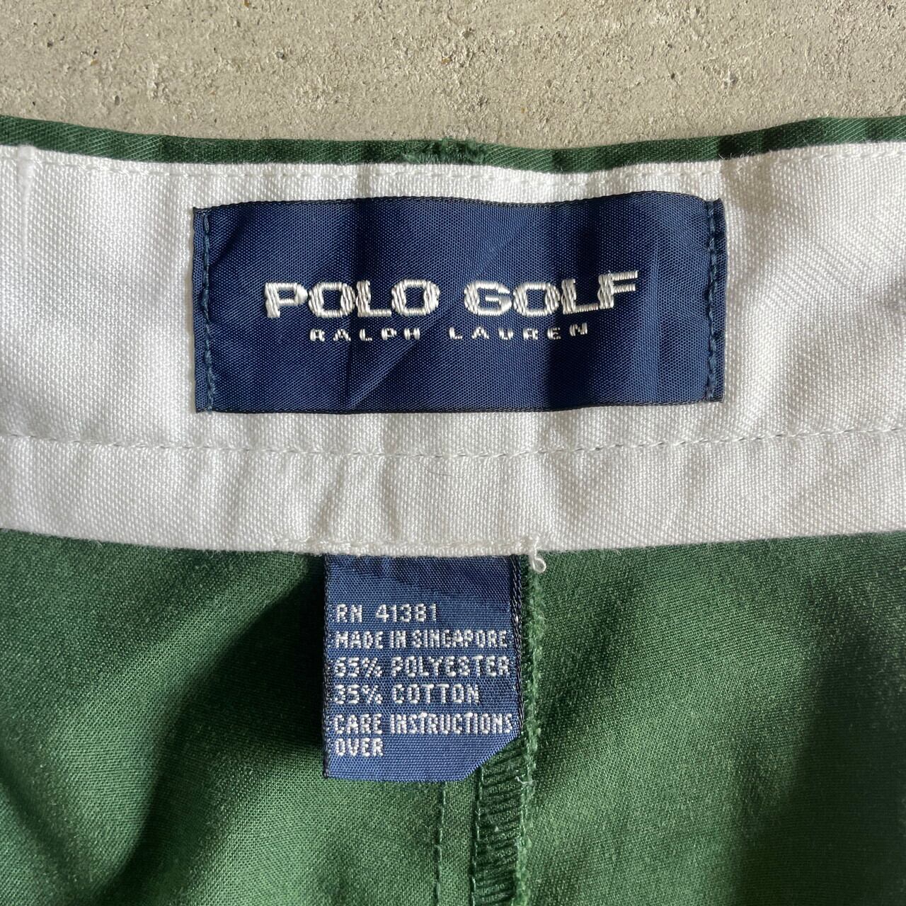 90s Polo Golf ラルフローレン 2タック　ワイドショーツ　紺　w36