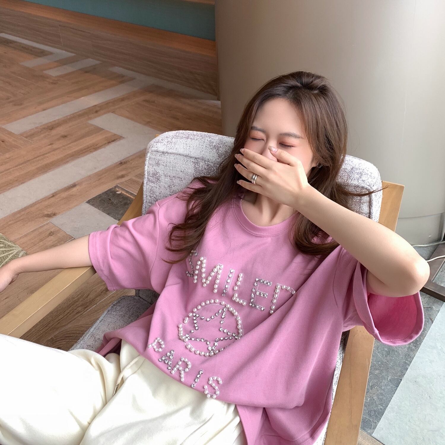 ルーズTシャツ スプリングスタイルトップス 春物 6Du_Shop_Women7689052096