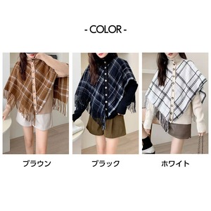 【送料無料】 ポンチョ風 ニット カーディガン 長袖 レディース 秋冬 韓国 重ね着 チェック柄 おしゃれ 大人 かわいい きれいめ カジュアル 防寒 保温 タッセルショール風 大人可愛い 大人女子