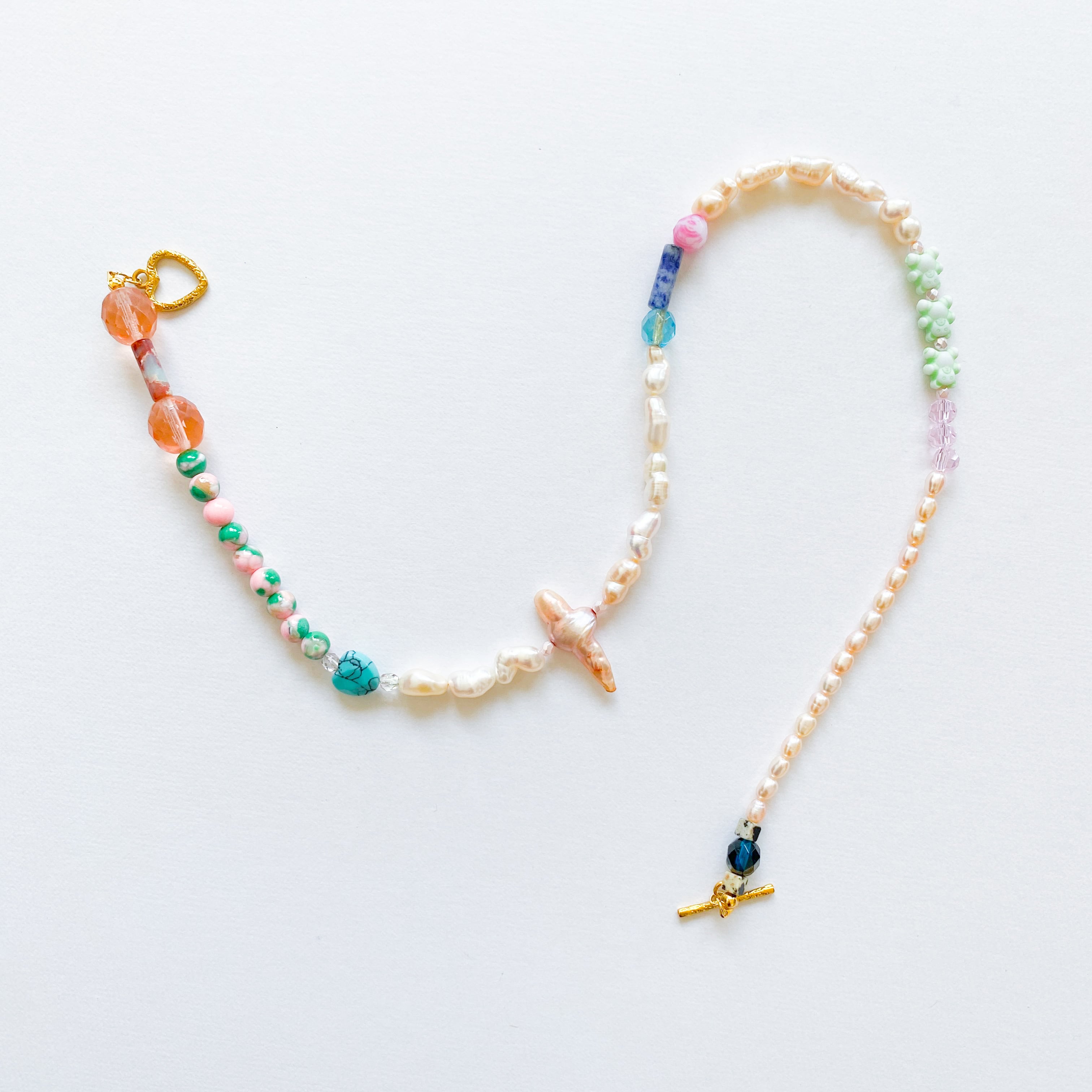 淡水パールとビーズのネックレス(たまに天然石）