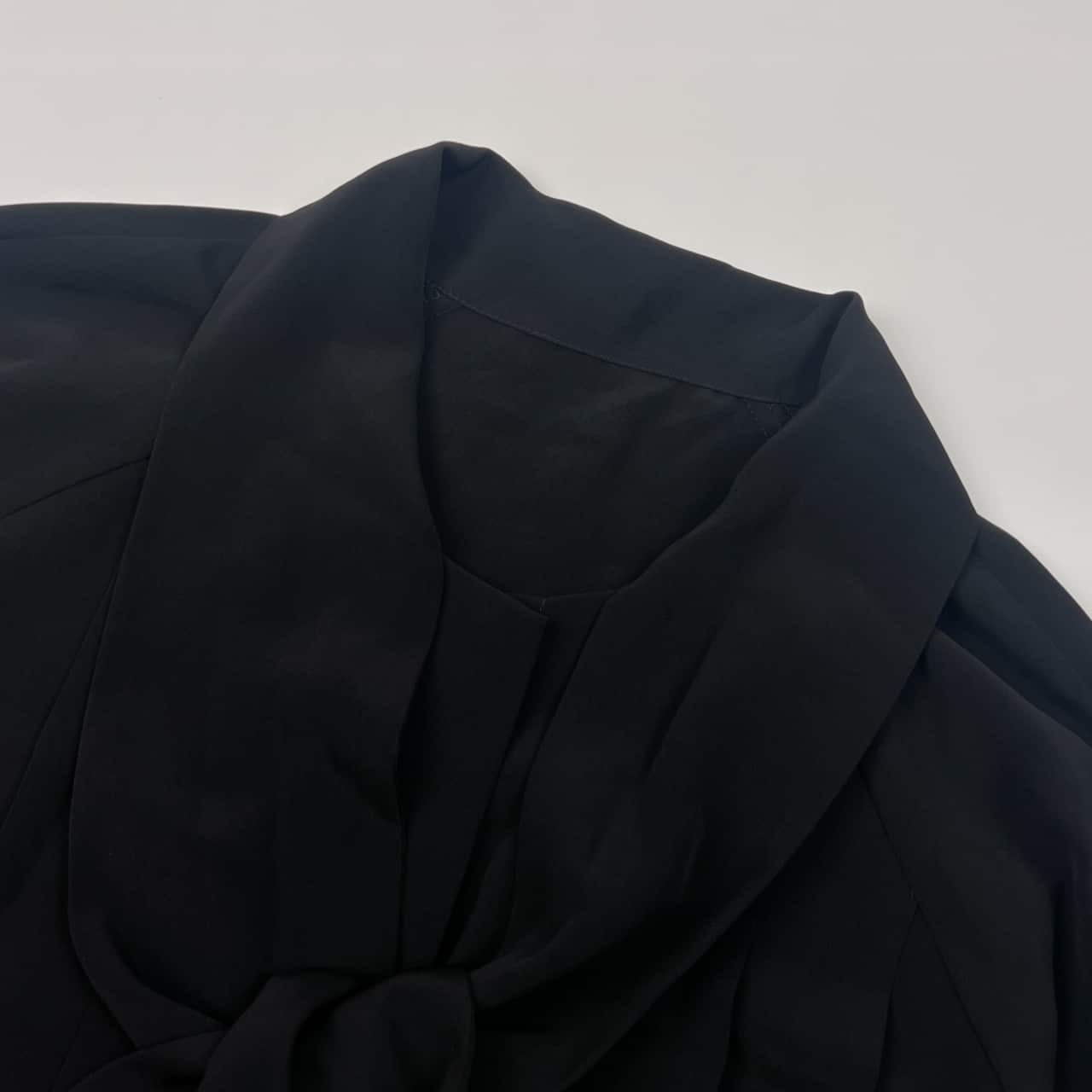 90s GIVENCHY ジバンシィ ボウタイ付き 長袖シャツ ブラウス 12/ブラック レディース ビンテージ