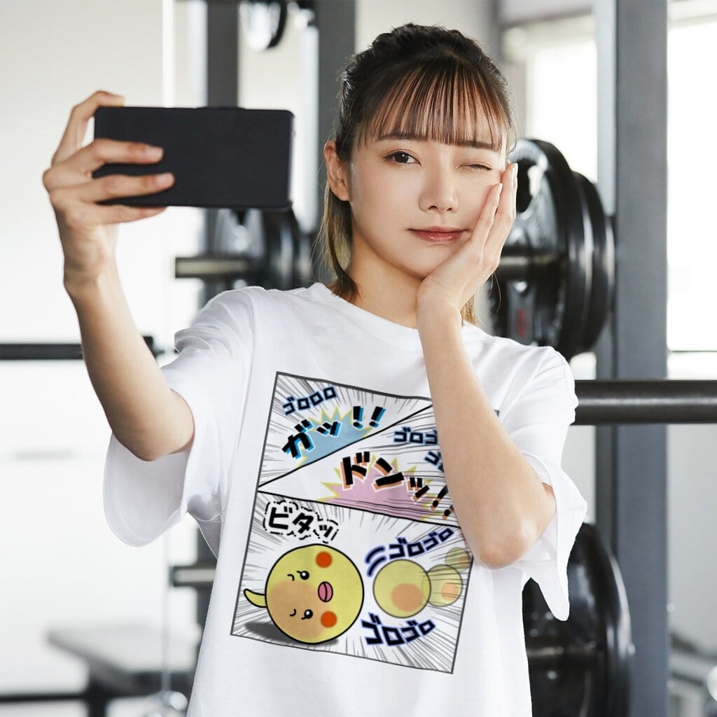 マヨ「ゴロゴロ」オノマトペ / スタンダードTシャツ(5.6オンス)バック