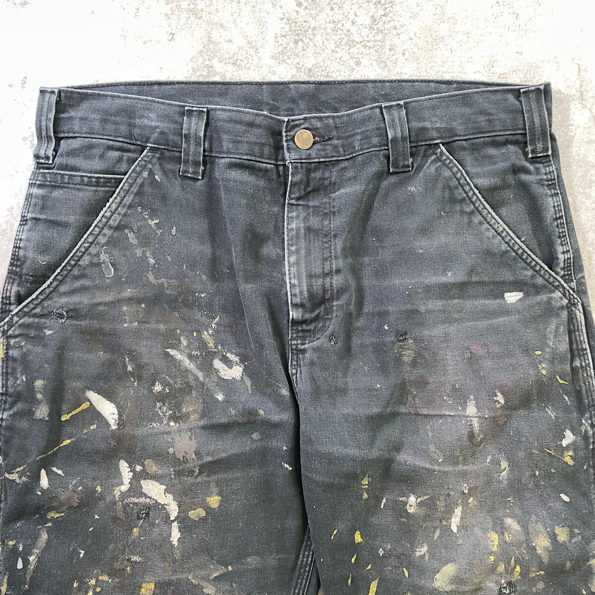 Carhartt カーハート ペインターショーツ ペンキ飛び 雰囲気系 メンズW34 古着 アメカジ ワークパンツ ハーフパンツ 黒色 フェードブラック Carhartt カーハート ペインターショーツ ペンキ飛び 雰囲気系 メンズ