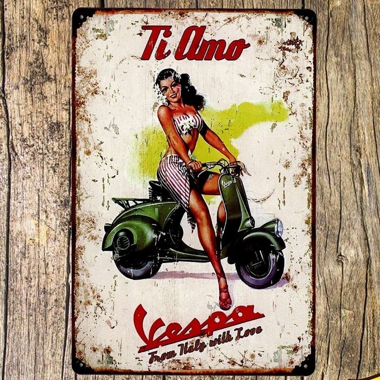 Vespa (1) ベスパ ブリキ看板 メタルサインプレート サインボード USA