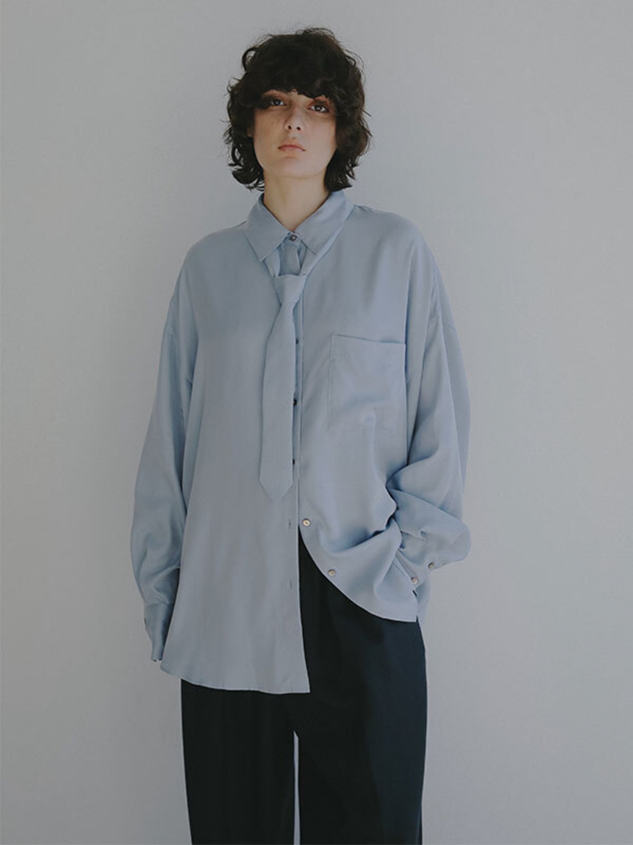 ETRE TOKYO キュプラネクタイオーバーサイズシャツ