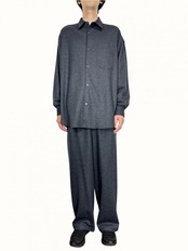 【Graphpaper】Wool Smooth Flannel Oversized Regular Collar Shirt
