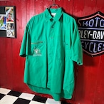 90s adidas 半袖シャツ　緑　アーチェリー刺繍　アディダス