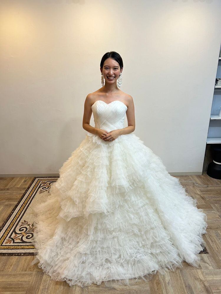 クラシカル カラードレス ジュエルブルー うろつい ベアトップ  