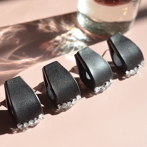 leather pierce/earring 《Crystal~Herkimer diamond~》