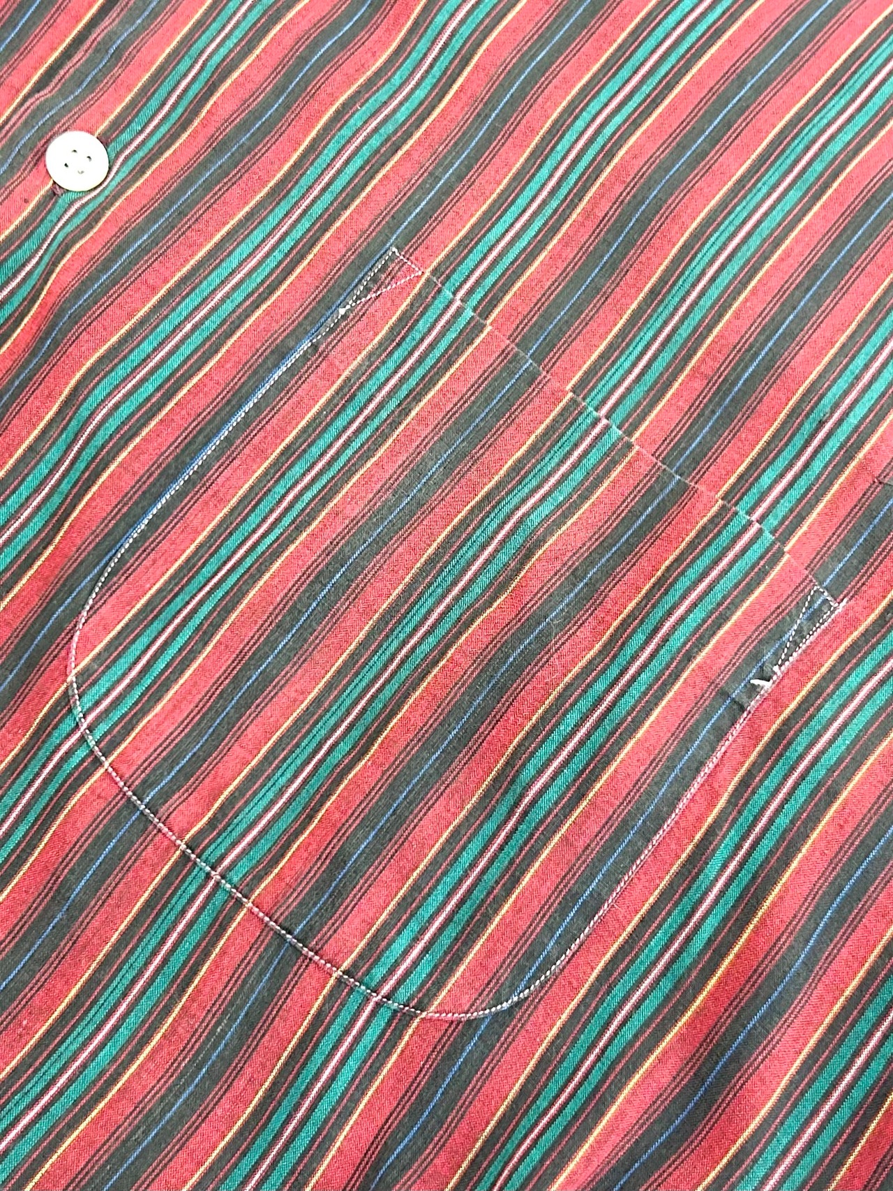 60s Hudson "DOUBLE NAME" S/S OPEN COLLAR SHIRT Size XL