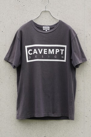 C.E “CAVEMPT DESIGN” Double-Sided Print T-Shirt / Made in Japan / Faded Black / L