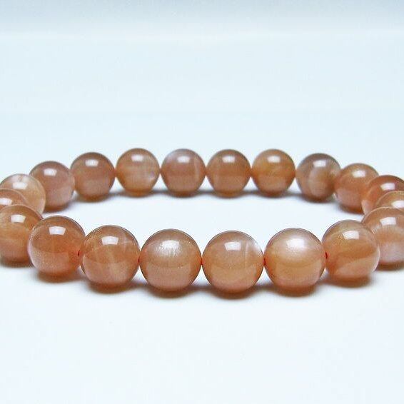 オレンジムーンストーン ブレスレット 10mm 一点物 メール便可 [M便 1/10] 111-48528