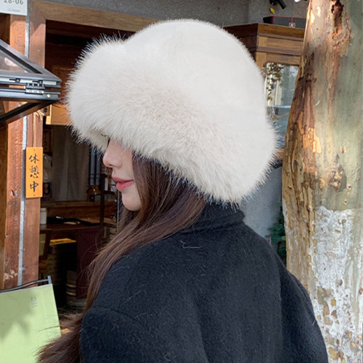 バケットハット ファー ハット レディース 秋冬 韓国 防寒 保温 暖かい ふわふわ もこもこ おしゃれ きれいめ 大人 かわいい 小顔 帽子 ファーハット エコファー 大人可愛い 大人女子