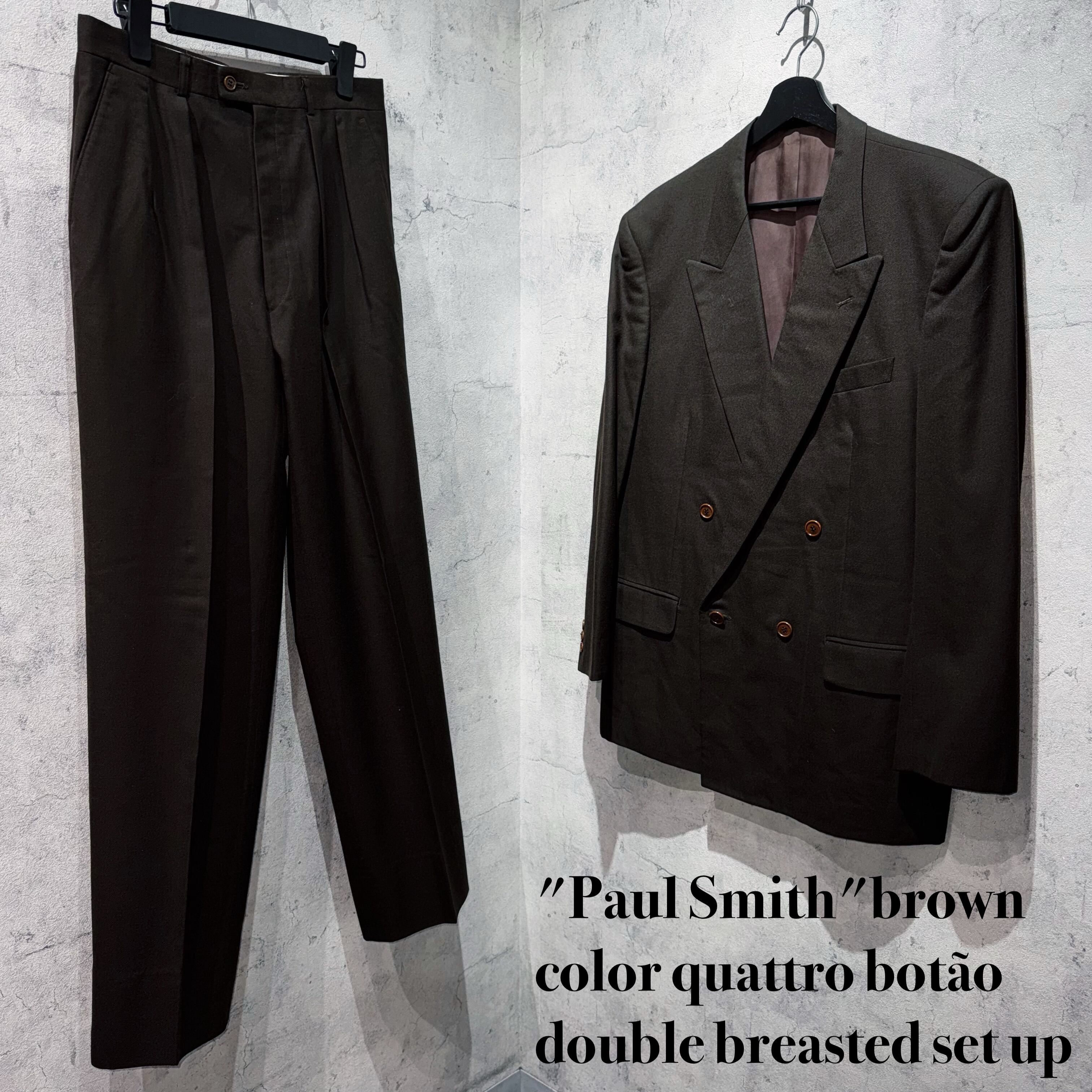 "Paul Smith"brown color quattro botão double breasted set up