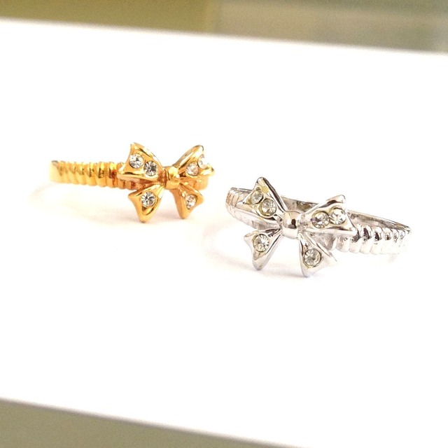 Ribbon Ring☆リボン&クリスタル【高品質クリスタル使用】/ BR-3500