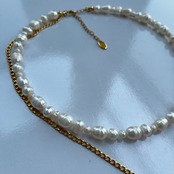 不揃いパール2連ネックレス［GSN030］