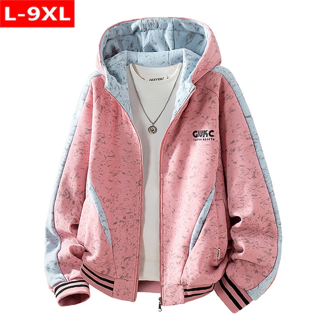【WSシリーズ】★アウター★ 5color ジャケット ユニセックス メンズ 大きいサイズ 絞り染め 黒 青 灰 配色