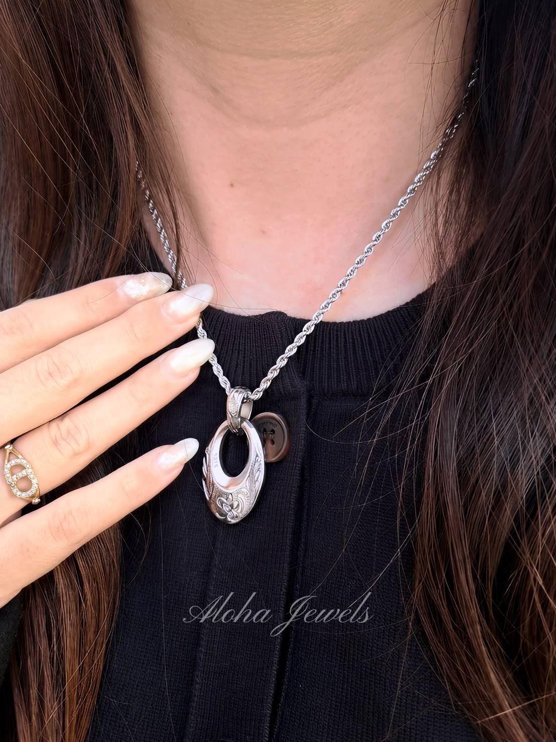 Lei Circle Necklace｜ハワイアンジュエリー リバーシブル サークル