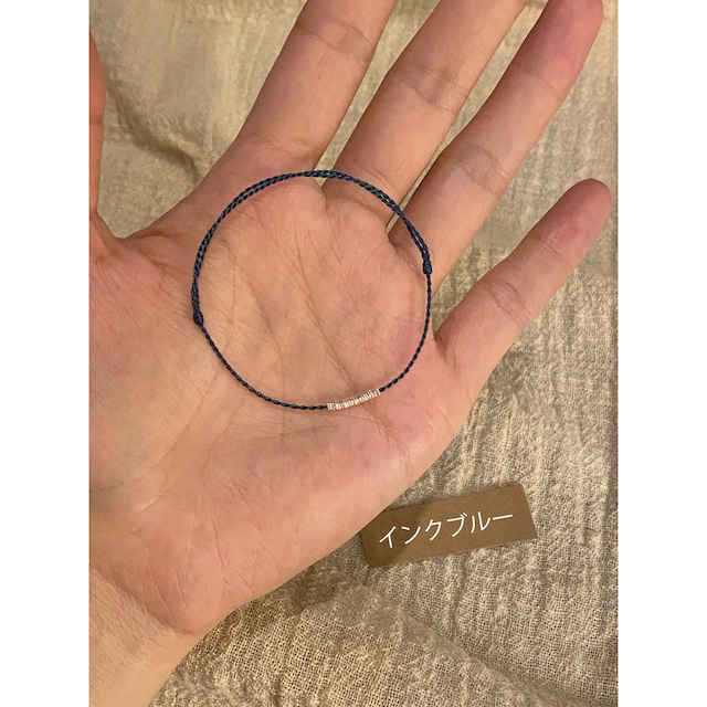 fc手編み銀碎片ブレスorアンクレット