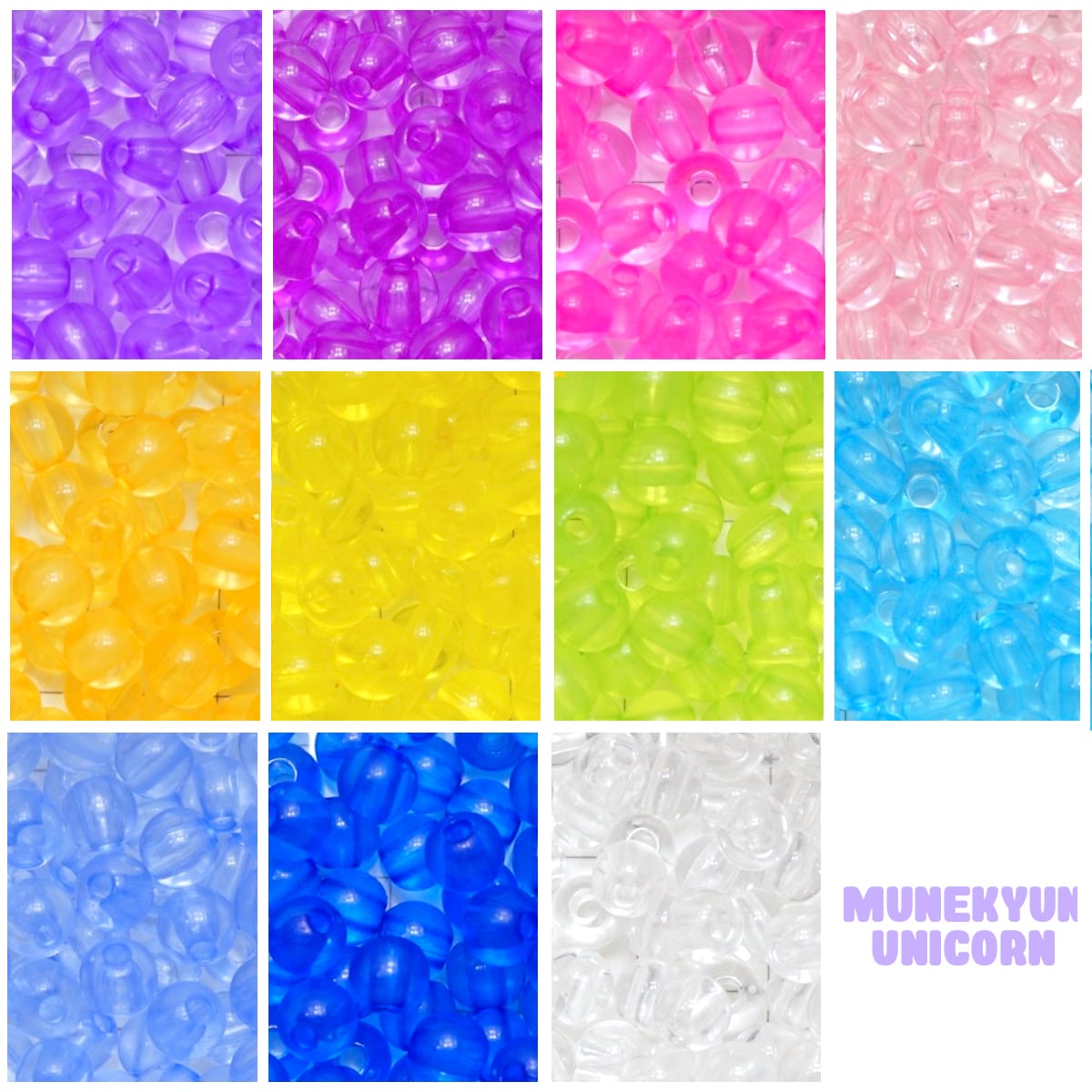 372-6mm【20g】6mm クリア ボール ビーズ【11色展開】 | デコパーツと