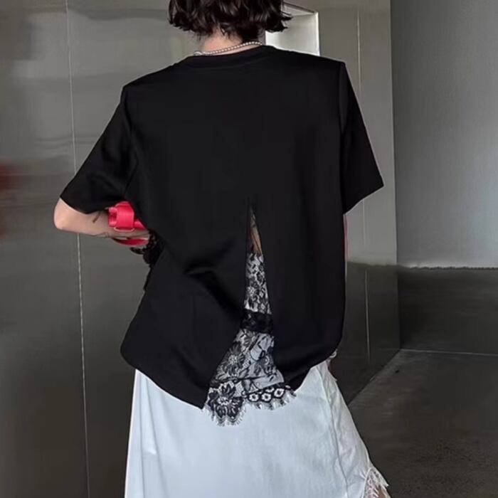 バック レース Tシャツ 2color/3412762